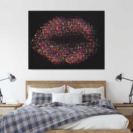 Moderne Abstracte art Lips #7 Canvas Afdruk (Insitu (Slaapkamer))