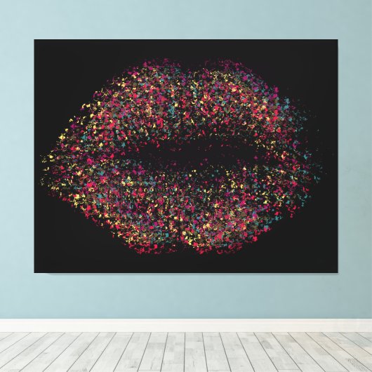 Moderne Abstracte art Lips #7 Canvas Afdruk (Insitu (Houten vloer))