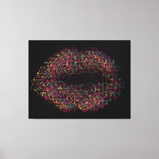Moderne Abstracte art Lips #7 Canvas Afdruk (Voorkant)