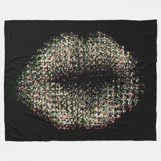 Moderne Abstracte art Lips #9 Fleece Deken (Voorkant (Horizontaal))