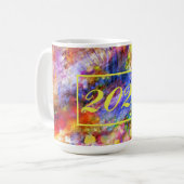 Moderne Abstracte Art Multicolor 2023 Koffiemok (Voorkant links)