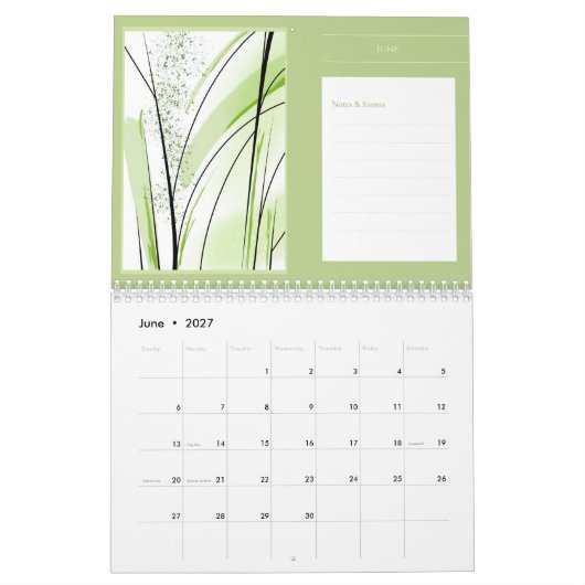 Moderne Abstracte Art Notes-planningskunst Kalender (Jun 2027)