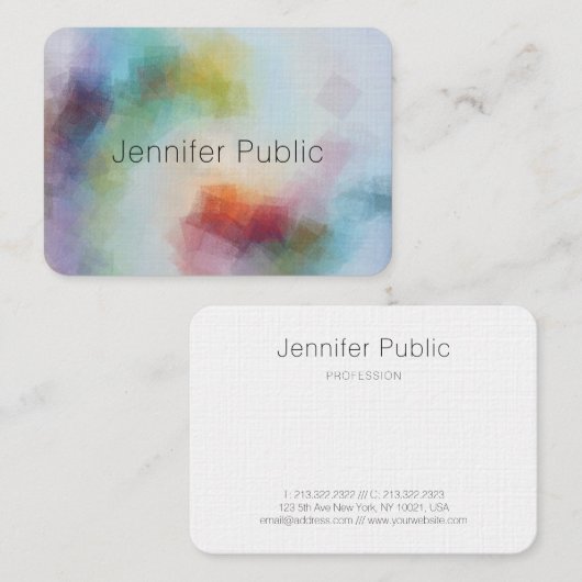 Moderne Abstracte Art Professional Elegant Sjabloo Visitekaartje (Voorkant / Achterkant)