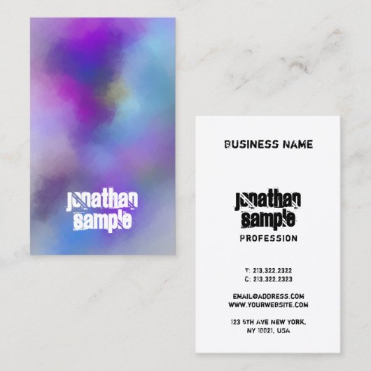 Moderne Abstracte Art Sjabloon Verdrukte tekst Visitekaartje (Voorkant / Achterkant)