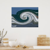 Moderne Abstracte Art Tsunami! Poster (Keuken)