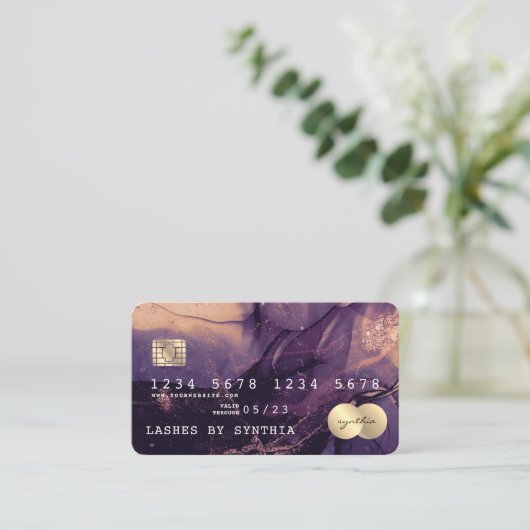 Moderne Abstracte Art Waterverf Credit Kaart Style Visitekaartje (Staand voorkant)