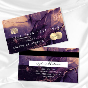 Moderne Abstracte Art Waterverf Credit Kaart Style Visitekaartje