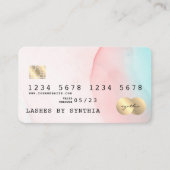 Moderne Abstracte Art Waterverf Credit Kaart Style Visitekaartje (Voorkant)