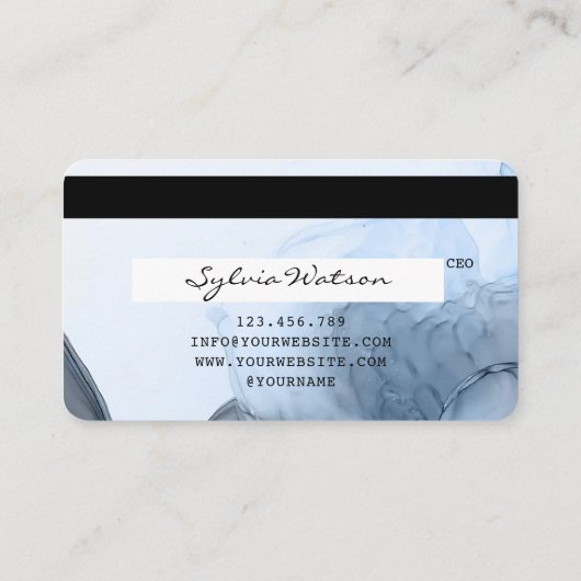 Moderne Abstracte Art Waterverf Credit Kaart Style Visitekaartje (Achterkant)