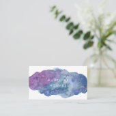 Moderne Abstracte Art Waterverf Penseel Blauw Blus Visitekaartje (Staand voorkant)