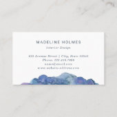 Moderne Abstracte Art Waterverf Penseel Blauw Blus Visitekaartje (Achterkant)