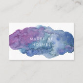 Moderne Abstracte Art Waterverf Penseel Blauw Blus Visitekaartje (Voorkant)
