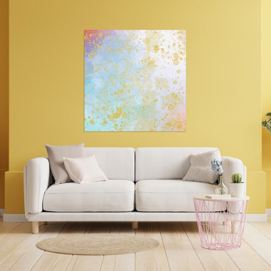 Moderne Abstracte artistieke Faux Gold Glitter Pai Canvas Afdruk