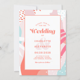 Moderne Abstracte artistieke koraal Blauwgroen bru Kaart