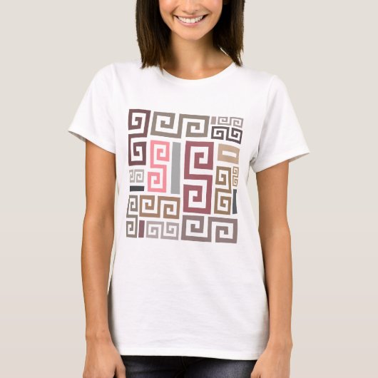 moderne abstracte artistieke lijnen t-shirt (Voorkant)