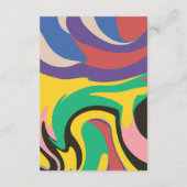 Moderne Abstracte Artsy Retro bruiloft details Informatiekaartje (Achterkant)