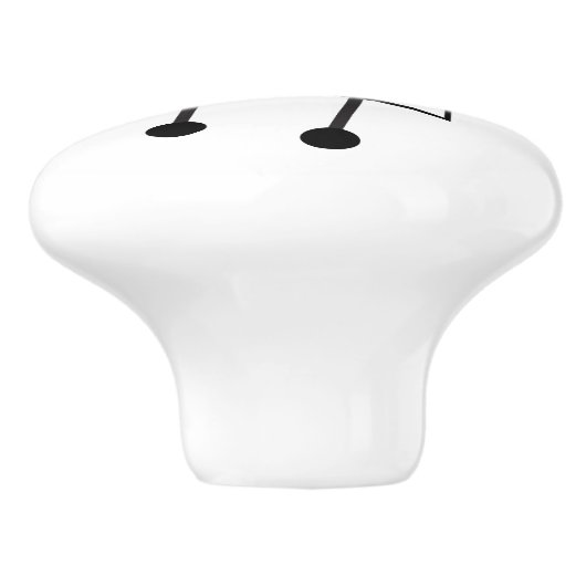 Moderne Abstracte atoomkunst in de Mideeuw Keramische Knop (Zijkant)