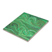 Moderne Abstracte Avocado Green Marbled Swirls Tegeltje (Zijkant)