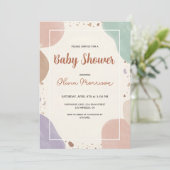 Moderne Abstracte Baby Shower Kaart (Staand voorkant)