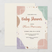 Moderne Abstracte Baby Shower Kaart (Voorkant / Achterkant)