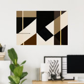 Moderne Abstracte Bauhaus Geïnspireerd Poster (Thuiskantoor)