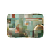 Moderne Abstracte Bauhaus Groen Goud Patroon Badmat (Voorkant)