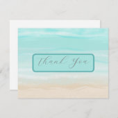 Moderne Abstracte Beach bruiloft dank u kaart (Voorkant / Achterkant)