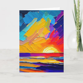 Moderne Abstracte Beach Sunset kunstwerk Blank Kaart