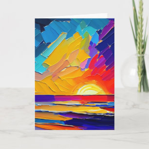 Moderne Abstracte Beach Sunset kunstwerk Blank Kaart