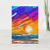 Moderne Abstracte Beach Sunset kunstwerk Blank Kaart (Voorkant)