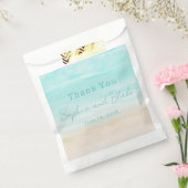 Moderne Abstracte Beach Wedding Favor Tassen Bedankzakje (Gezegeld)