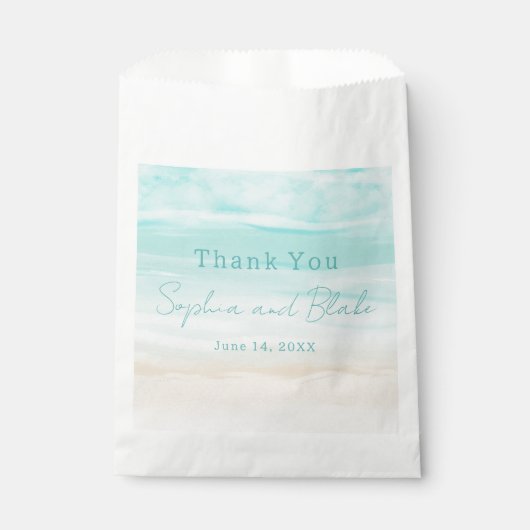 Moderne Abstracte Beach Wedding Favor Tassen Bedankzakje (Voorkant)