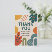 Moderne Abstracte bedankkaart - spreek dankbaarhei (Staand voorkant)