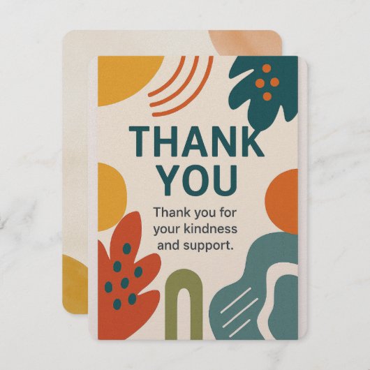 Moderne Abstracte bedankkaart - spreek dankbaarhei (Voorkant / Achterkant)