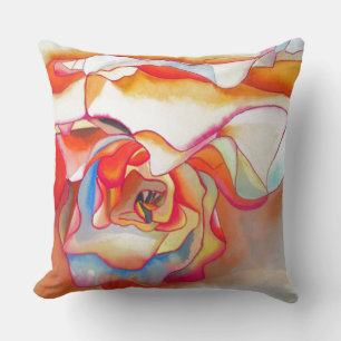 Moderne abstracte bedelonia waterverf kunst kussen