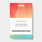 Moderne Abstracte Bedrijfsmedewerker Id | Gradiënt Badge (Achterkant)