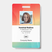 Moderne Abstracte Bedrijfsmedewerker Id | Gradiënt Badge (Voorzijde)