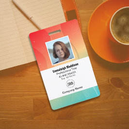 Moderne Abstracte Bedrijfsmedewerker Id | Gradiënt Badge