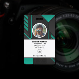Moderne Abstracte Bedrijfsmedewerker Id | Zwart Gr Badge