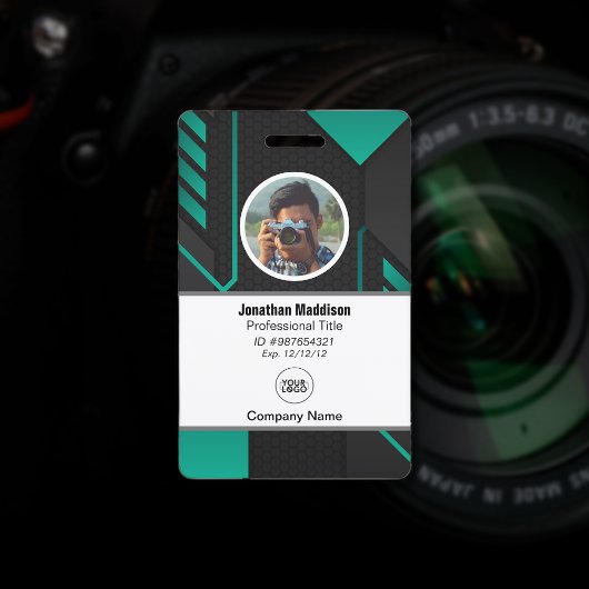 Moderne Abstracte Bedrijfsmedewerker Id | Zwart Gr Badge