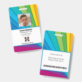 Moderne Abstracte bedrijfwerknemer-id | Regenboog Badge (Voor- en achterkant)