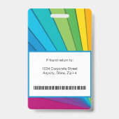 Moderne Abstracte bedrijfwerknemer-id | Regenboog Badge (Achterkant)
