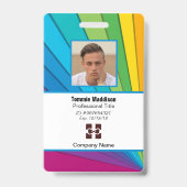 Moderne Abstracte bedrijfwerknemer-id | Regenboog Badge (Voorzijde)