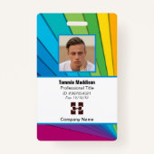 Moderne Abstracte bedrijfwerknemer-id | Regenboog Badge (Voorkant)