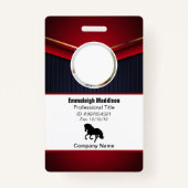 Moderne Abstracte bedrijfwerknemer-id | Rode marin Badge (Voorkant)