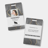 Moderne Abstracte bedrijfwerknemer-id | Zilvergrij Badge (Voor- en achterkant)