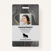 Moderne Abstracte bedrijfwerknemer-id | Zilvergrij Badge (Voorkant)