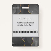 Moderne Abstracte bedrijfwerknemer-id | Zilvergrij Badge (Achterkant)