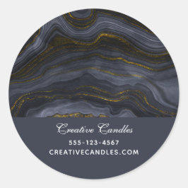 Moderne Abstracte bedrijven met zwarte & goudgrijs Ronde Sticker