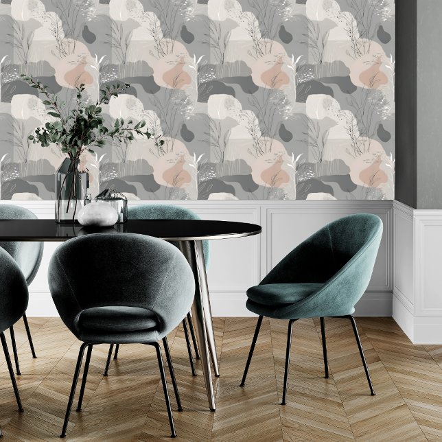 Moderne Abstracte Beige Grijs Bord Groene Peel & S Behang (Creator heeft geüpload)